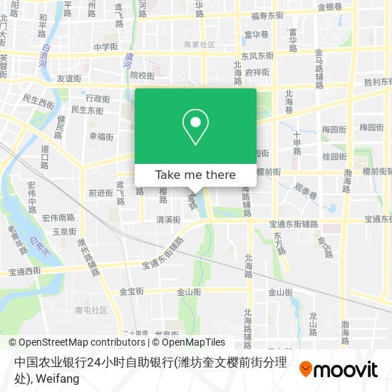 中国农业银行24小时自助银行(潍坊奎文樱前街分理处) map