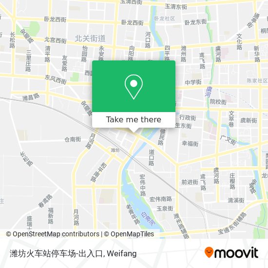 潍坊火车站停车场-出入口 map