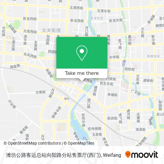 潍坊公路客运总站向阳路分站售票厅(西门) map