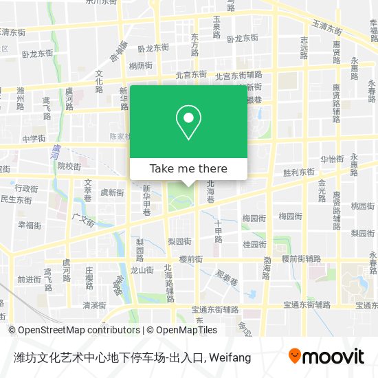 潍坊文化艺术中心地下停车场-出入口 map
