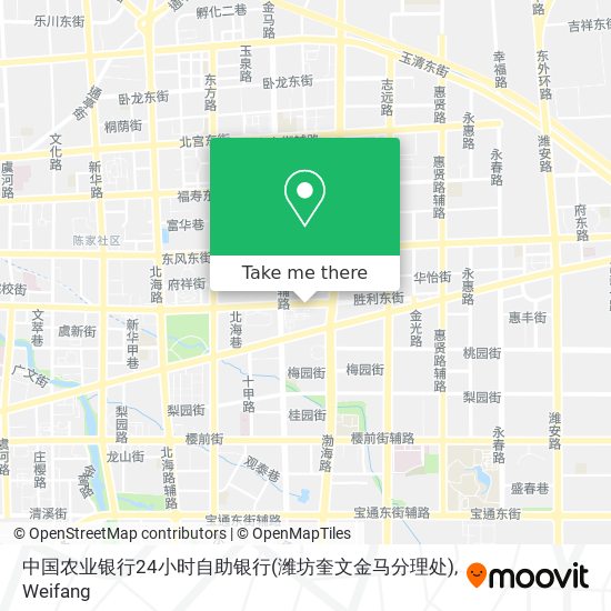 中国农业银行24小时自助银行(潍坊奎文金马分理处) map