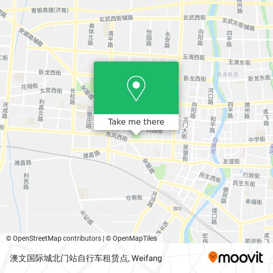 澳文国际城北门站自行车租赁点 map