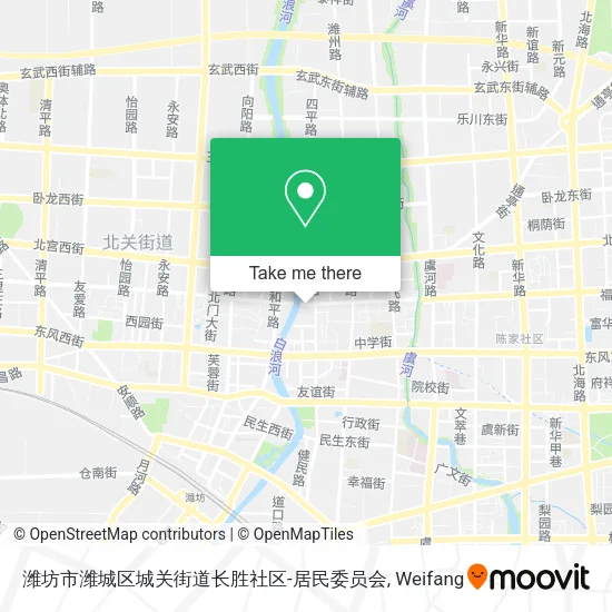 潍坊市潍城区城关街道长胜社区-居民委员会 map