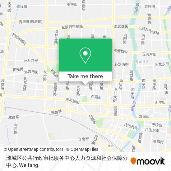 潍城区公共行政审批服务中心人力资源和社会保障分中心 map