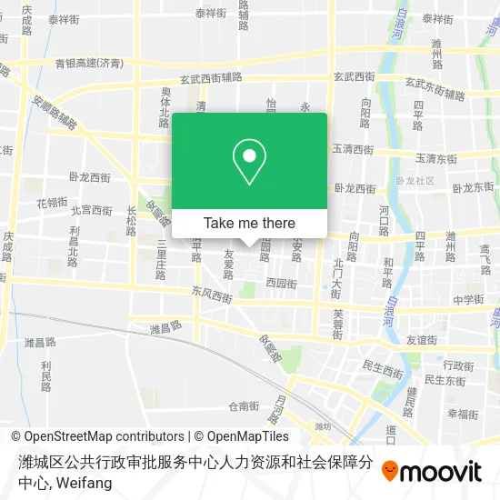 潍城区公共行政审批服务中心人力资源和社会保障分中心 map