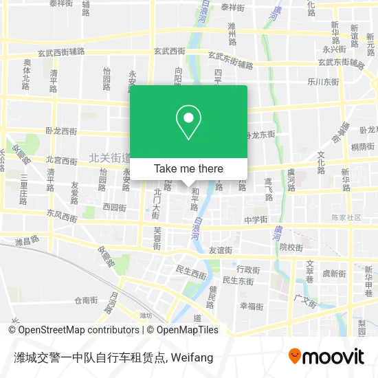 潍城交警一中队自行车租赁点 map