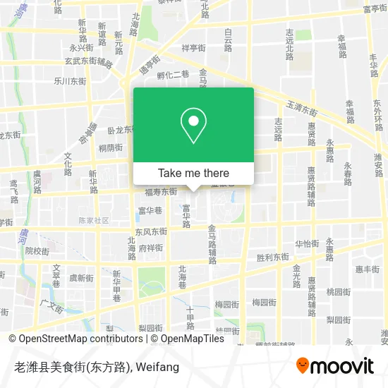 老潍县美食街(东方路) map