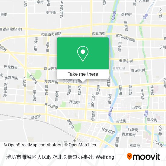 潍坊市潍城区人民政府北关街道办事处 map