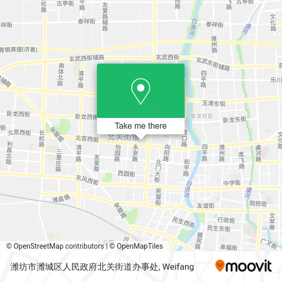 潍坊市潍城区人民政府北关街道办事处 map