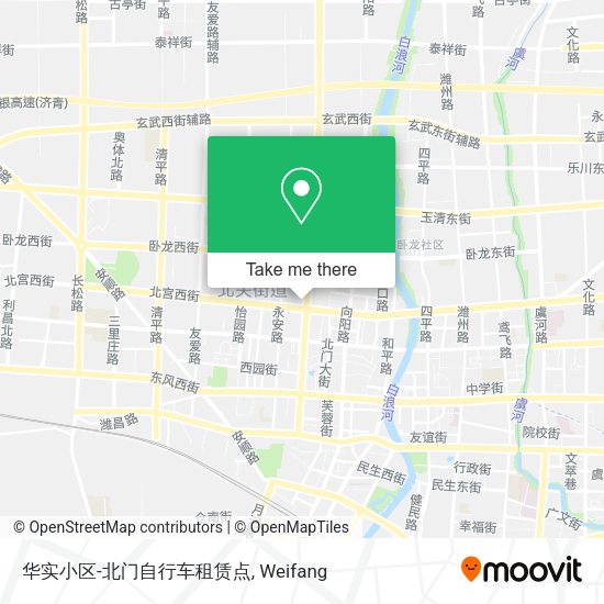 华实小区-北门自行车租赁点 map