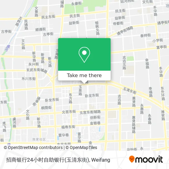 招商银行24小时自助银行(玉清东街) map