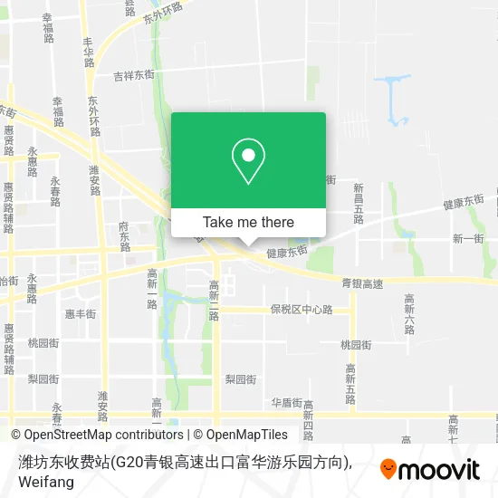 潍坊东收费站(G20青银高速出口富华游乐园方向) map