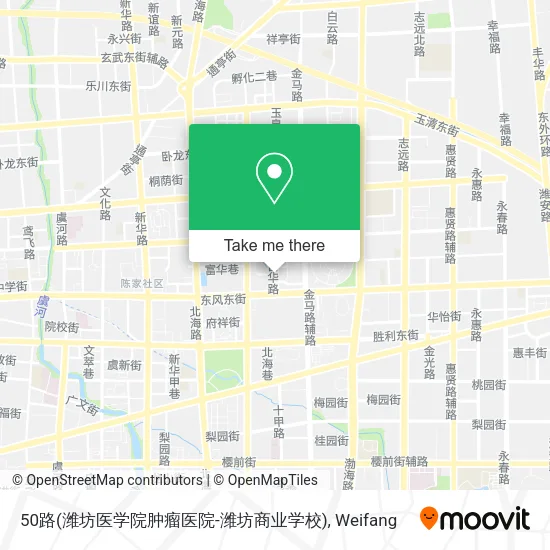 50路(潍坊医学院肿瘤医院-潍坊商业学校) map
