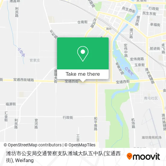 潍坊市公安局交通警察支队潍城大队五中队(宝通西街) map