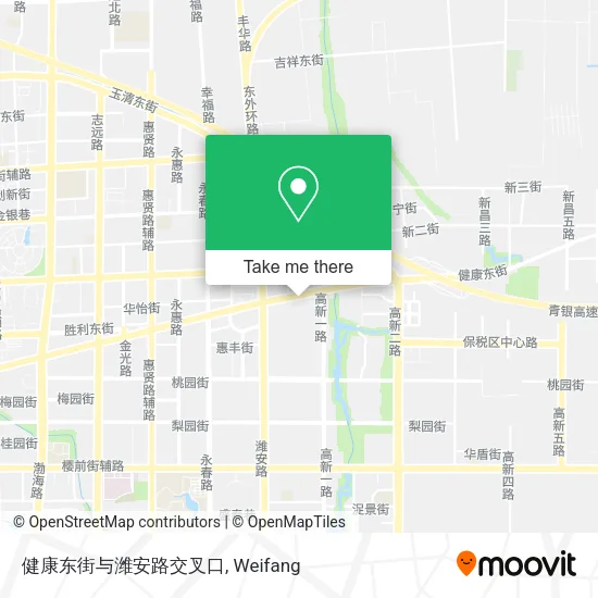 健康东街与潍安路交叉口 map