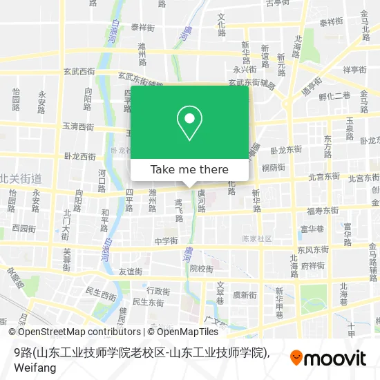 9路(山东工业技师学院老校区-山东工业技师学院) map