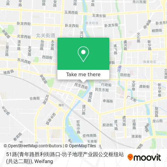 51路(青年路胜利街路口-坊子地理产业园公交枢纽站(共达二期)) map