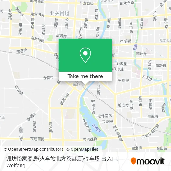 潍坊怡家客房(火车站北方茶都店)停车场-出入口 map