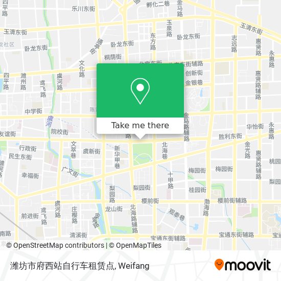 潍坊市府西站自行车租赁点 map