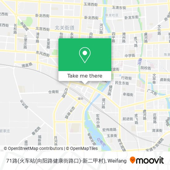 71路(火车站(向阳路健康街路口)-新二甲村) map