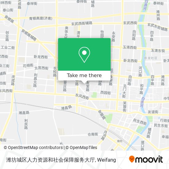 潍坊城区人力资源和社会保障服务大厅 map