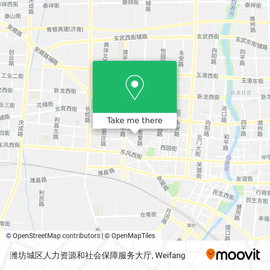 潍坊城区人力资源和社会保障服务大厅 map