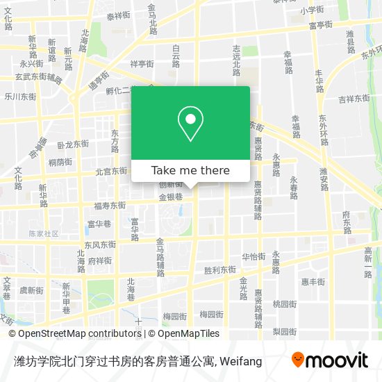 潍坊学院北门穿过书房的客房普通公寓 map