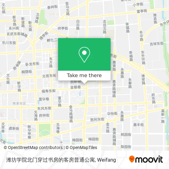 潍坊学院北门穿过书房的客房普通公寓 map