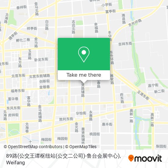 89路(公交王谭枢纽站(公交二公司)-鲁台会展中心) map