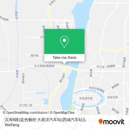 滨海8路(蓝色畅想-大家洼汽车站(西城汽车站)) map