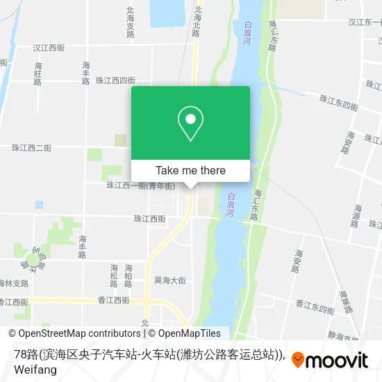 78路(滨海区央子汽车站-火车站(潍坊公路客运总站)) map