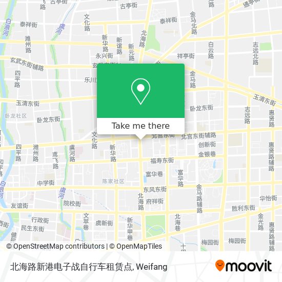 北海路新港电子战自行车租赁点 map