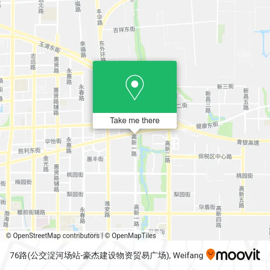76路(公交浞河场站-豪杰建设物资贸易广场) map