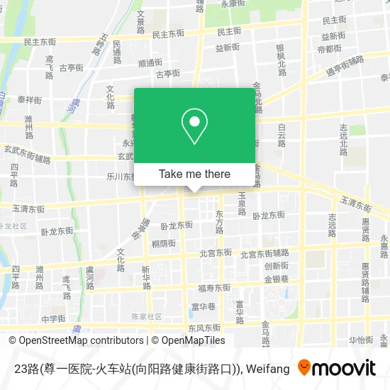 23路(尊一医院-火车站(向阳路健康街路口)) map