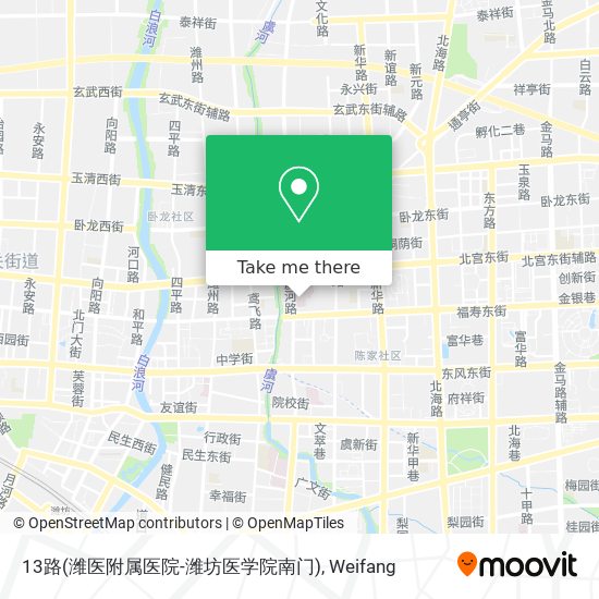 13路(潍医附属医院-潍坊医学院南门) map