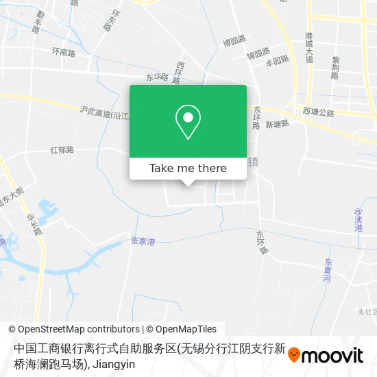 中国工商银行离行式自助服务区(无锡分行江阴支行新桥海澜跑马场) map