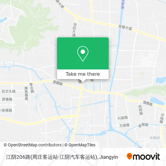 江阴206路(周庄客运站-江阴汽车客运站) map