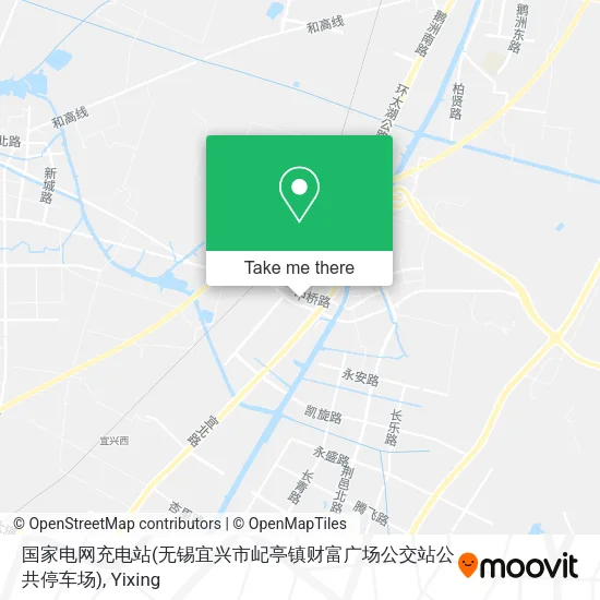 国家电网充电站(无锡宜兴市屺亭镇财富广场公交站公共停车场) map