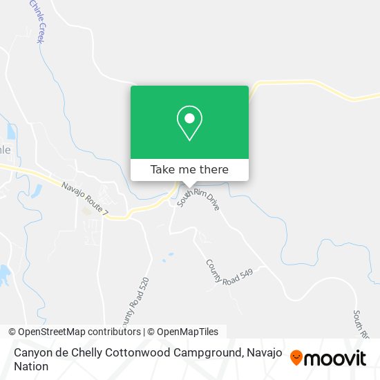 Mapa de Canyon de Chelly Cottonwood Campground