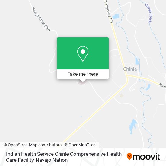 Mapa de Indian Health Service Chinle Comprehensive Health Care Facility