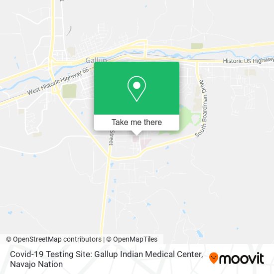 Covid-19 Testing Site: Gallup Indian Medical Center map