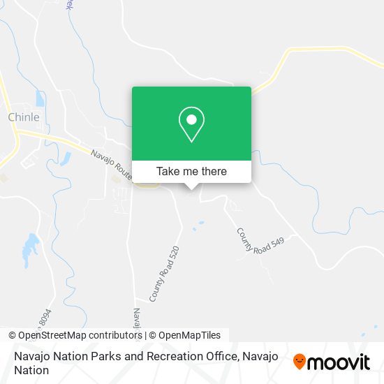 Navajo Nation Parks and Recreation Office map