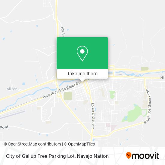 City of Gallup Free Parking Lot map