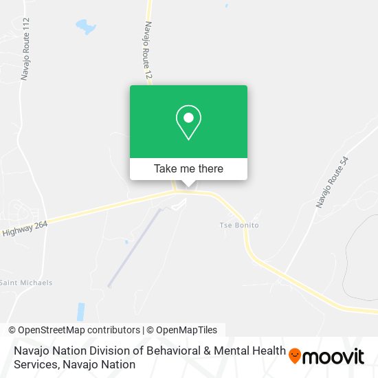 Navajo Nation Division of Behavioral & Mental Health Services map