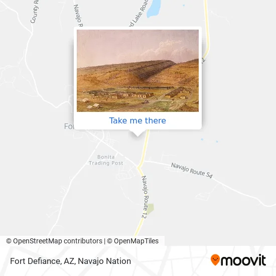 Fort Defiance, AZ map