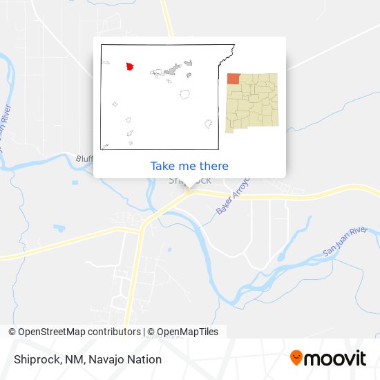 Shiprock, NM map