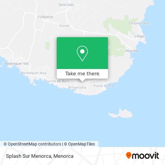 mapa Splash Sur Menorca