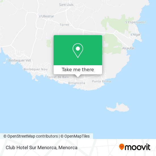 Club Hotel Sur Menorca map