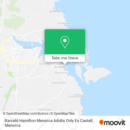 Barceló Hamilton Menorca Adults Only Es Castell map