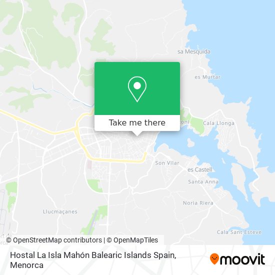 Hostal La Isla Mahón Balearic Islands Spain map